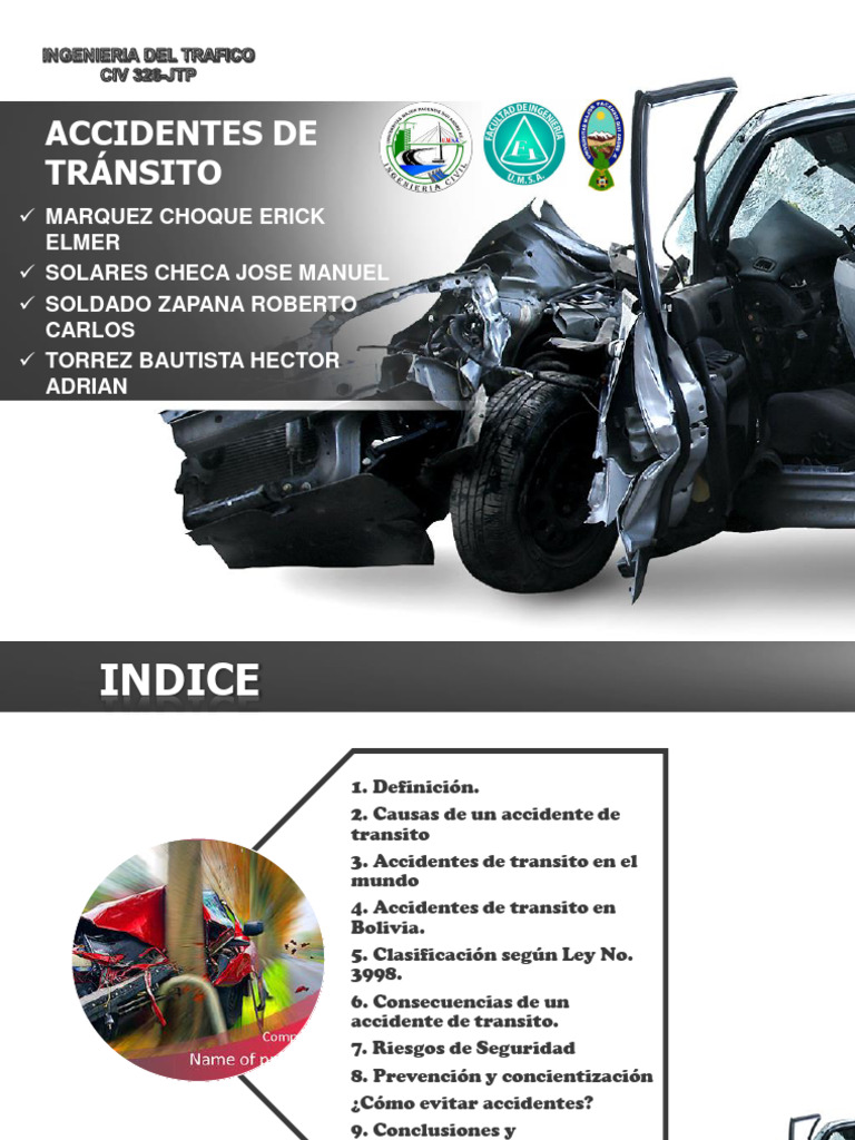 Accidentes de Tránsito en Bolivia | PDF | Accidente de tráfico | Tráfico