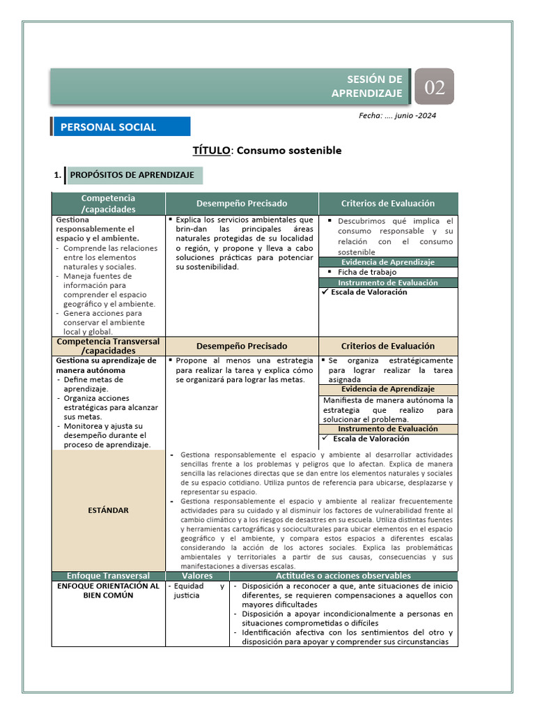 Ps Consumo Sostenible Pdf Sustentabilidad Aprendizaje