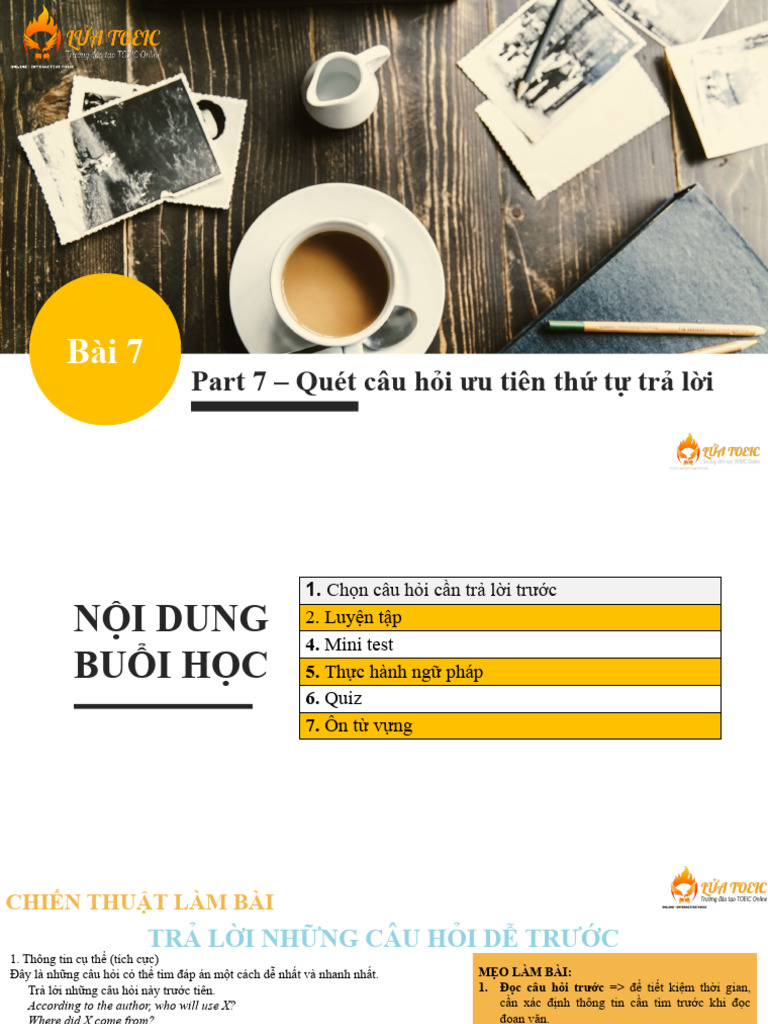 New Toeic Handout Bг I 7 Part 7 Quг T Cгўu Hб џi ж U Tiгєn Thб Tб Trбєј