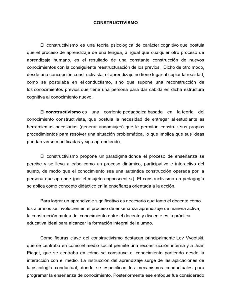 Constructivism o | PDF | Constructivismo (filosofía de la educación ...