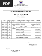 NLC Sample Class Program and Schedule | PDF
