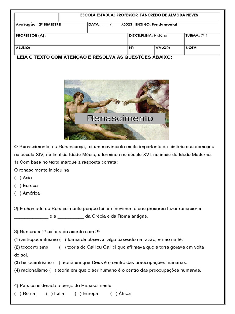 Renascimento: Questões e Características Históricas | PDF ...