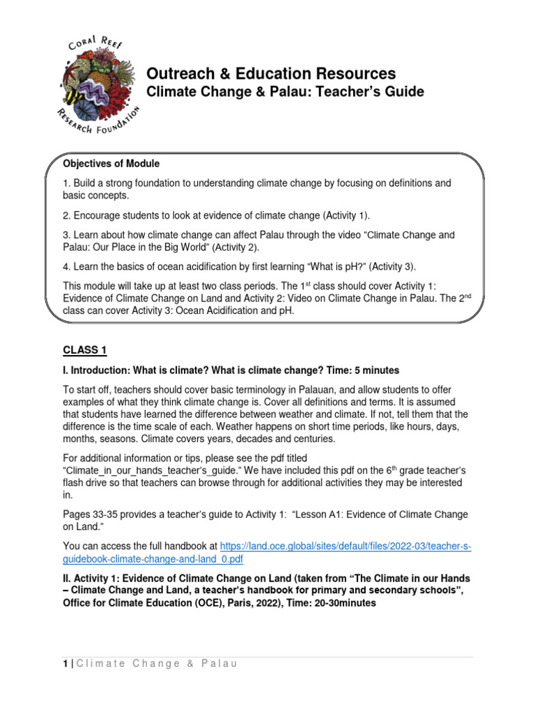 Climate Change Education in Palau | PDF | Ph | Ocean Acidification
