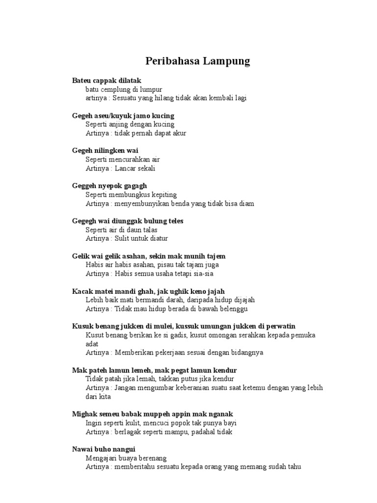 Peribahasa Lampung Pdf