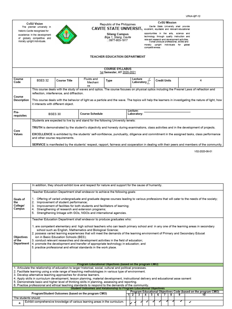 BSES Course Syllabus Overview | PDF | Learning | Teacher Education