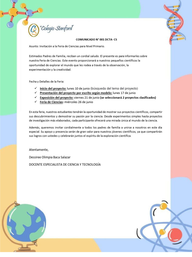 Feria de Ciencias Primaria 2024 | PDF | Aprendizaje | Experimentar
