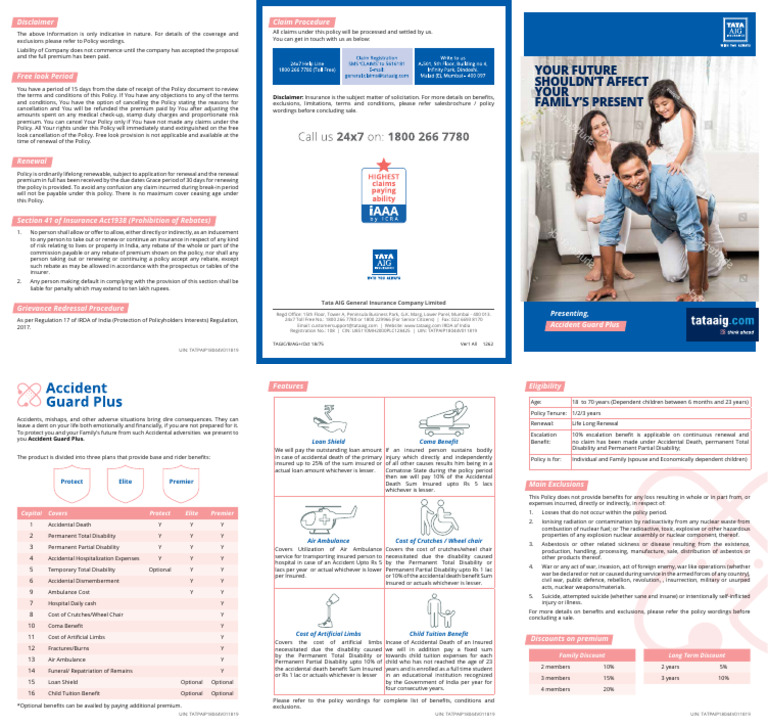 Accident Guard Plus Brochure 1-10-18 | PDF | Insurance