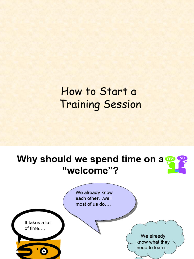 Effective Training Session Kickoff Guide | PDF | Learning | Human ...
