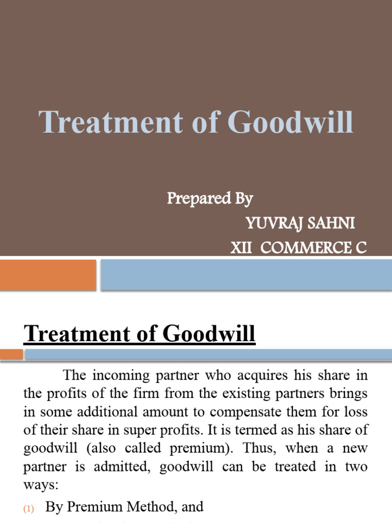 Premium Method of Goodwill Treatment | PDF | Debits And Credits ...