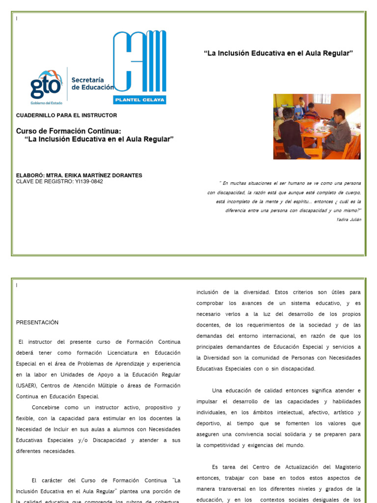 Guía para El Instructor | PDF | Inclusión (Educación) | Educación especial