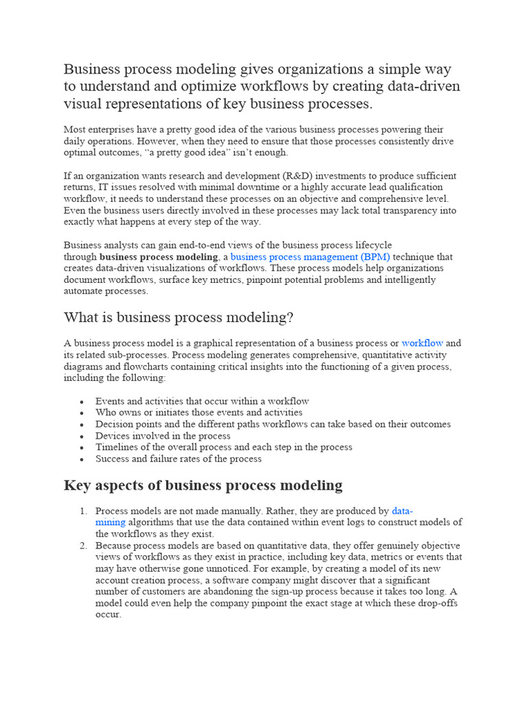 Business Model | PDF | Business Process | Business Process Management