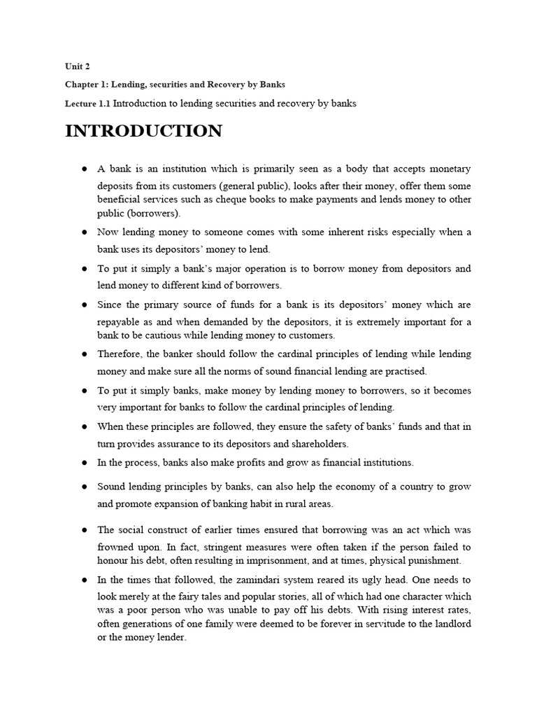 Bank Lending and Debt Recovery Insights | PDF | Banks | Loans