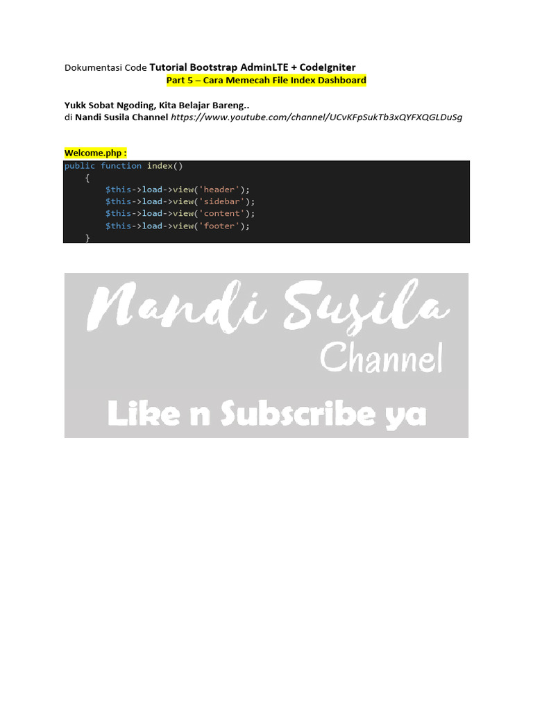 CodeIgniter & AdminLTE Tutorial | PDF | Software | Computing