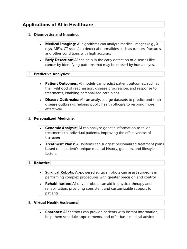 Applications of ai in healthcare pdf artificial intelligence