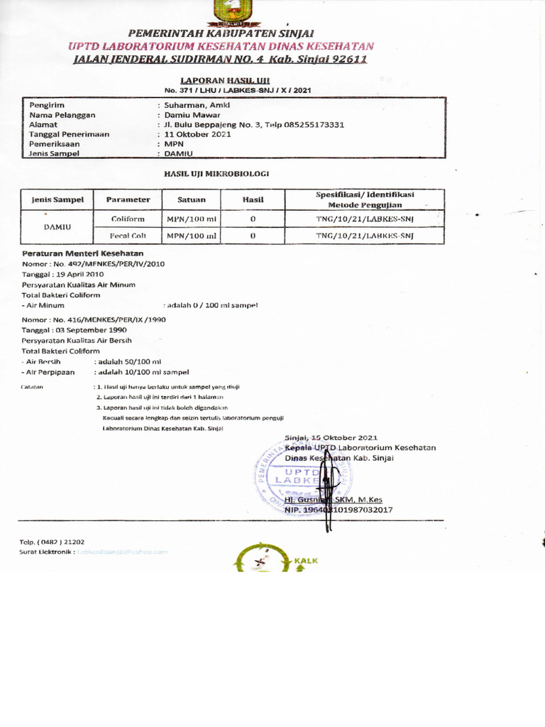 Uptd Laboratorium Kesehatan Dinas Kesehatan064 Pdf