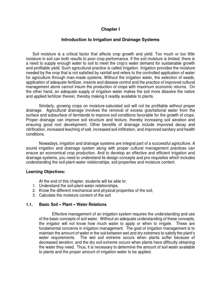 Irrigation and Drainage Systems Overview | PDF | Soil | Porosity