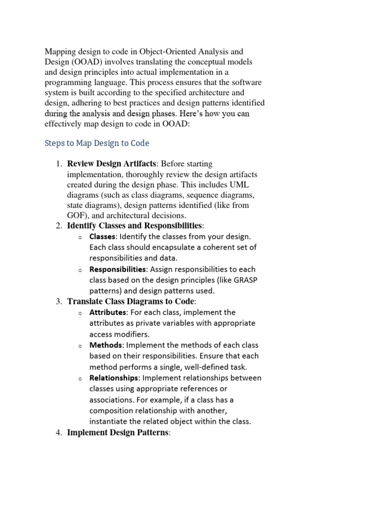 4.Mapping design to code | PDF | Class (Computer Programming) | Method ...