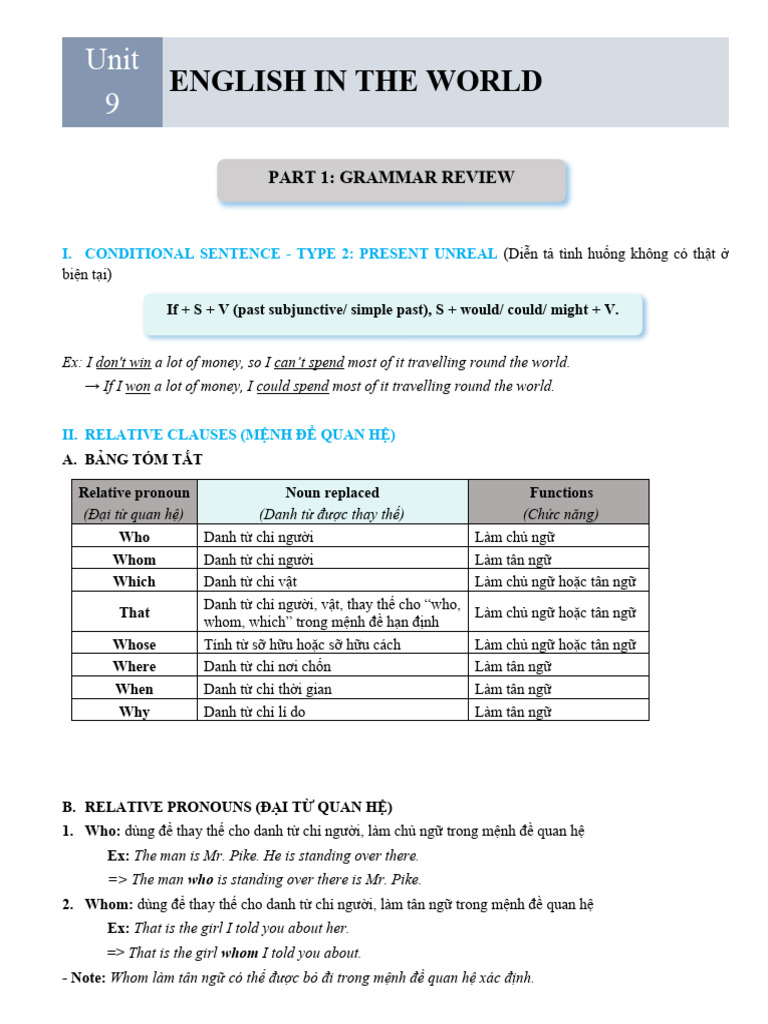 Conditional Sentences and Relative Clauses | PDF | English Language ...