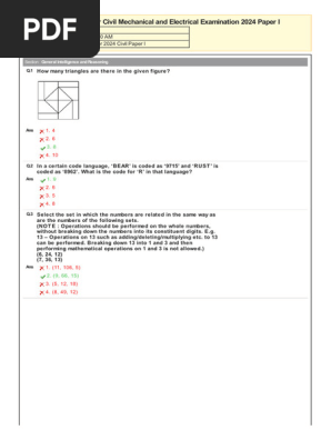 SSC Je 2024 English Answer Key Compilation - Byrm | PDF