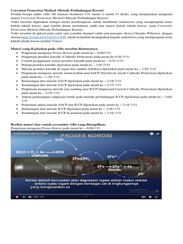 Deskripsi Produk Corrosion Protection Method (Metode Perlindungan ...