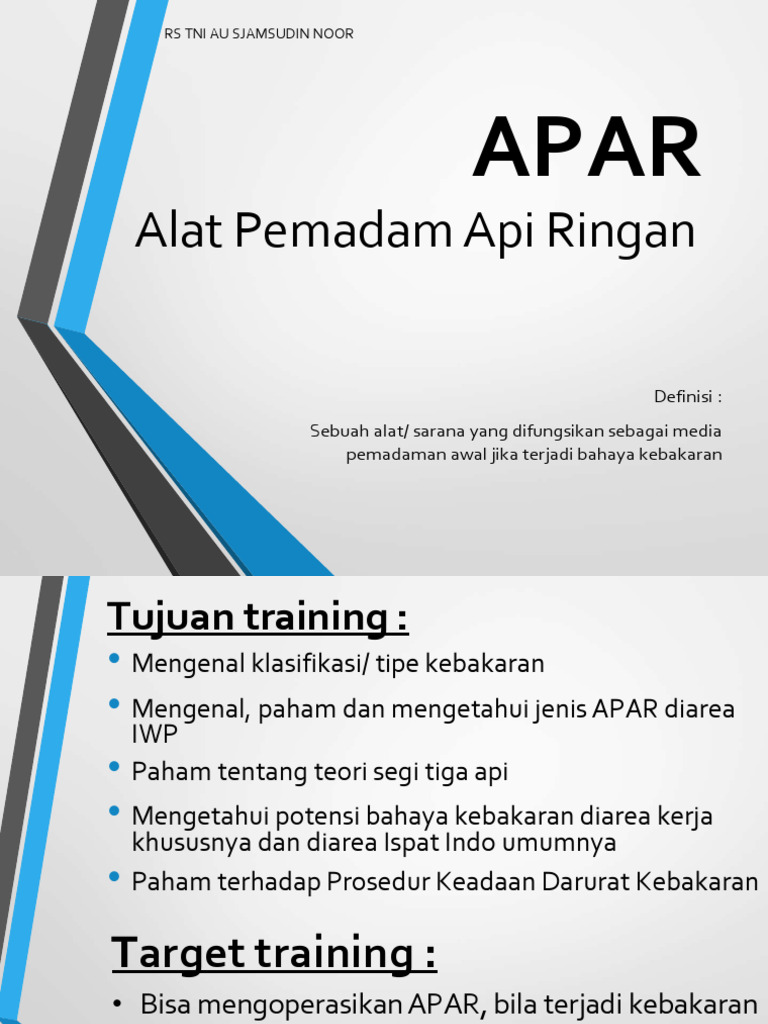 Pelatihan Penggunaan APAR di RS TNI AU | PDF