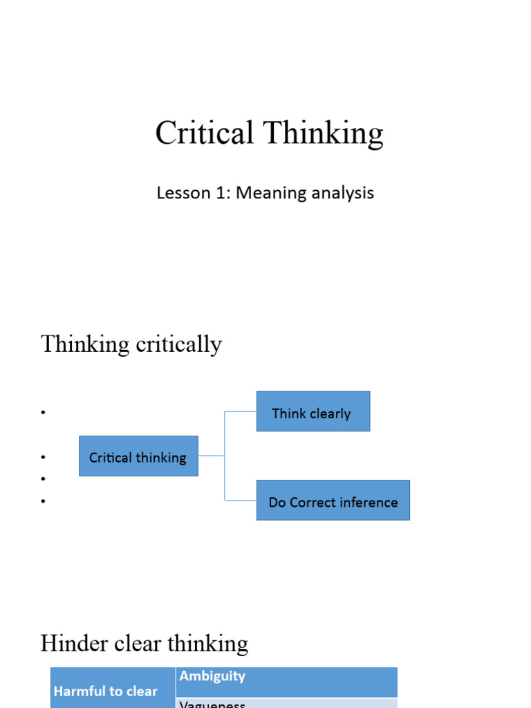Critical Thinking Pdf Ambiguity Thought