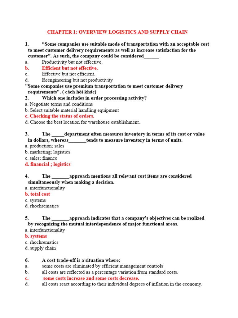 Logistics and Supply Chain Overview | PDF | Logistics | Warehouse