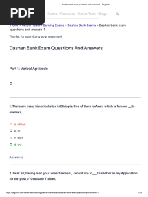 Dashen Bank Exam Questions and Answers 1 - Dagulink