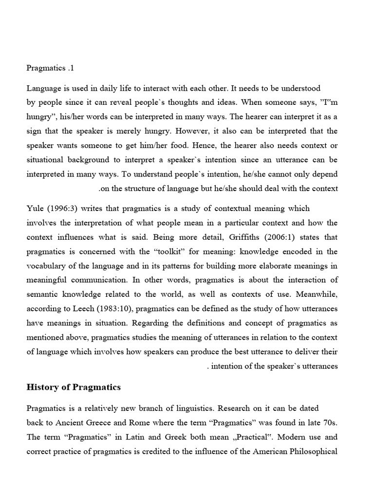 PRAGMATICS | PDF | Semantics | Linguistics