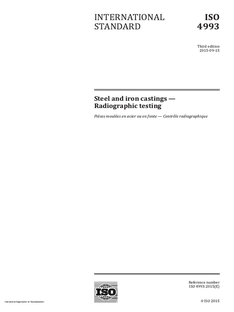 ISO 4993:2015 Radiographic Testing Standards | PDF | Nondestructive ...