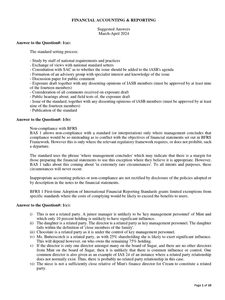 ICAB Suggested Answers: Mar-Apr 2024 | PDF | Fair Value | Retained Earnings