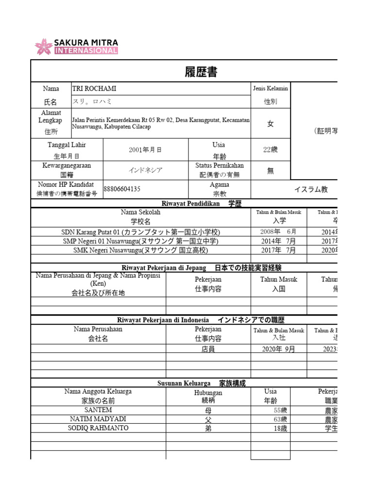 CV Jepang PDF