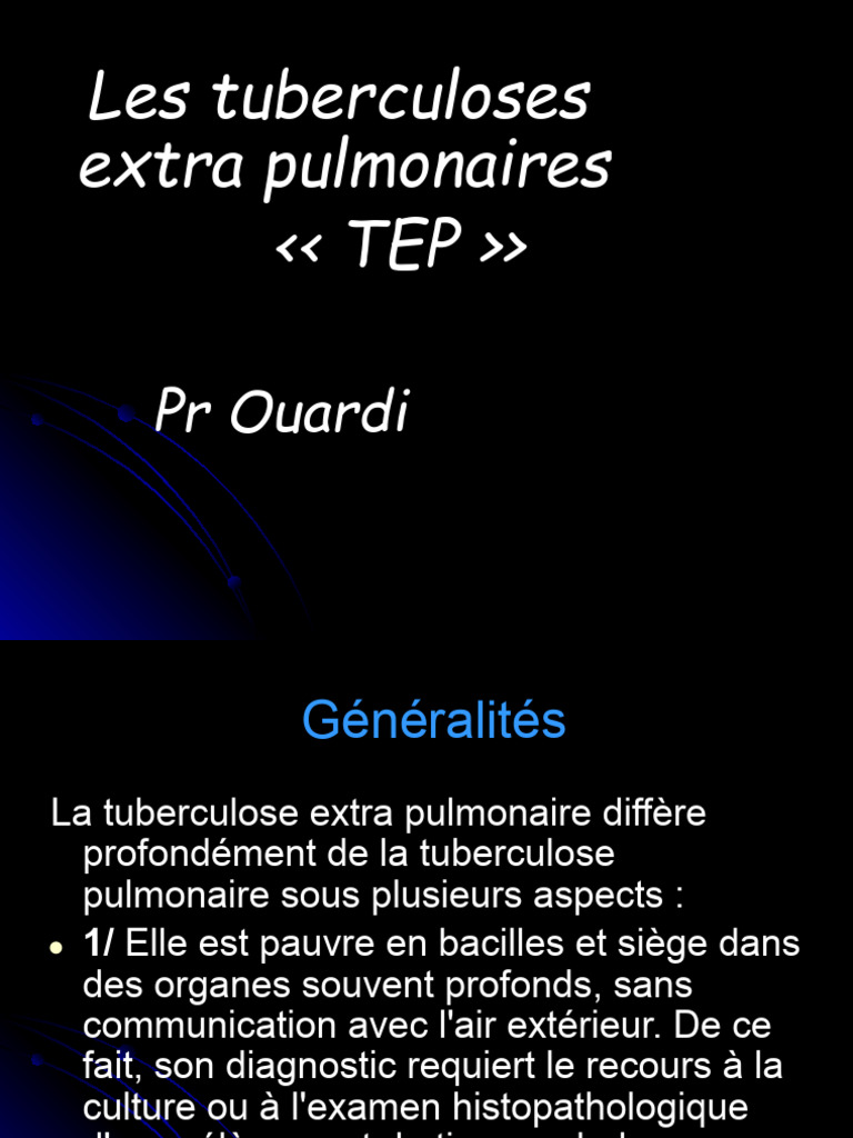Traitement de la tuberculose extra-pulmonaire | PDF | Tuberculose ...