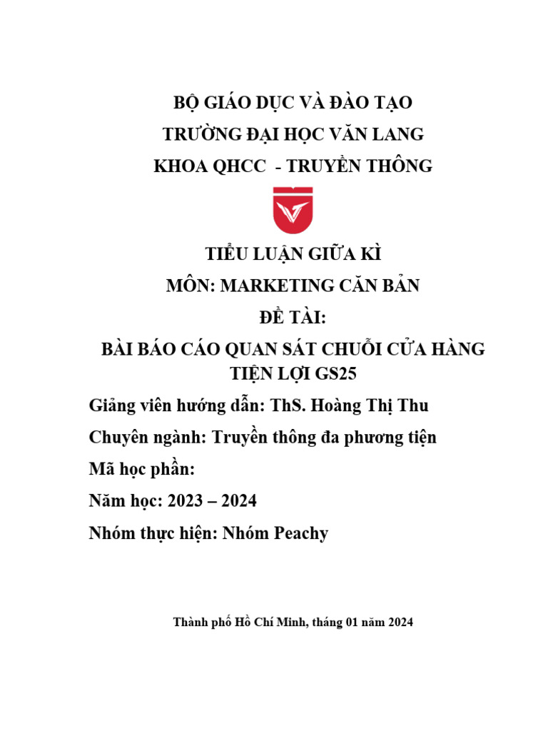 Khảo Sát GS25 | PDF