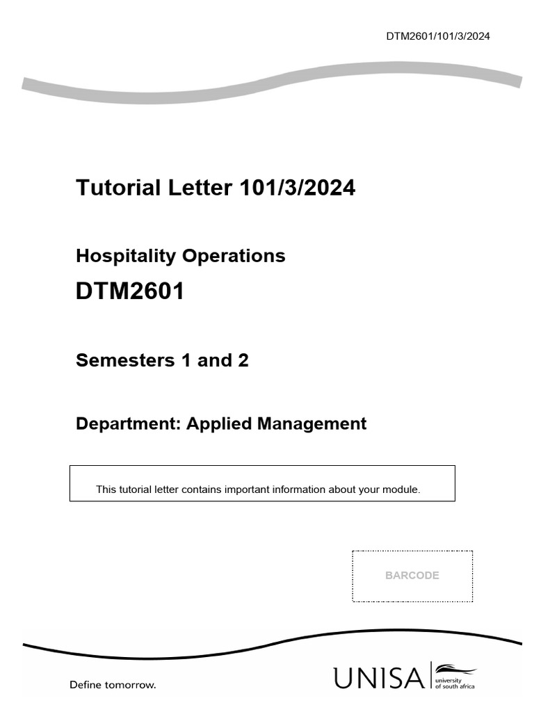 Tutorial letter 101 3 2024 hospitality operations pdf libraries