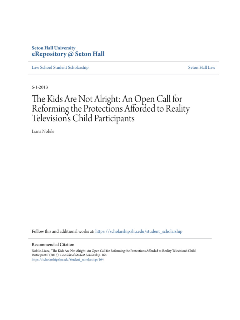 The Kids Are Not Alright - An Open Call For Reforming The Protecti ...
