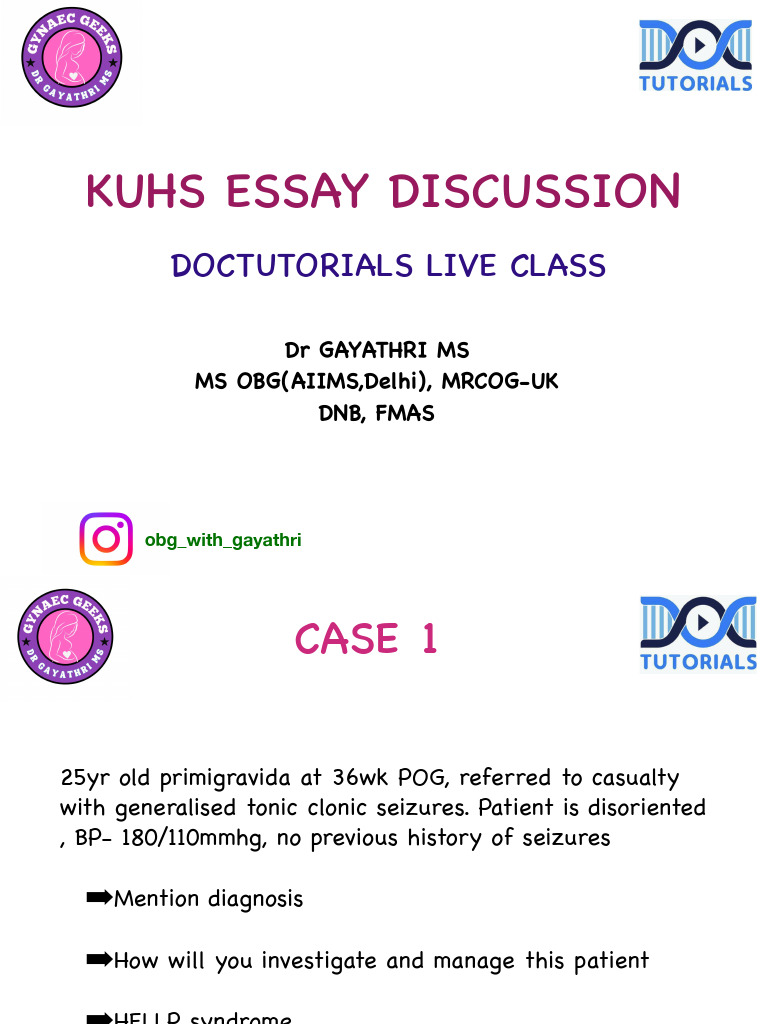 Kuhs Essay Discussion-Eclampsia | PDF | Science & Mathematics