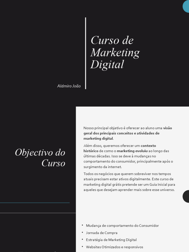 Curso de Marketing Digital | PDF | Negócios | Finanças e Administração ...