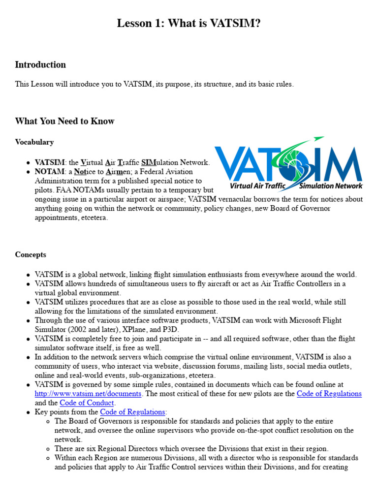 VATSIM: Essential Pilot Guidelines | PDF | Air Traffic Control ...