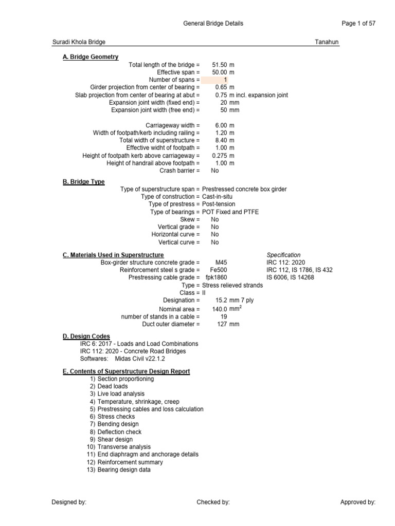 Box Girder Superstructure 50m 8 4m Wide Design 1 Pdf Prestressed