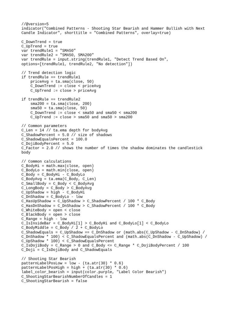 Combined Shooting Star & Hammer Patterns | PDF | Financial Markets ...