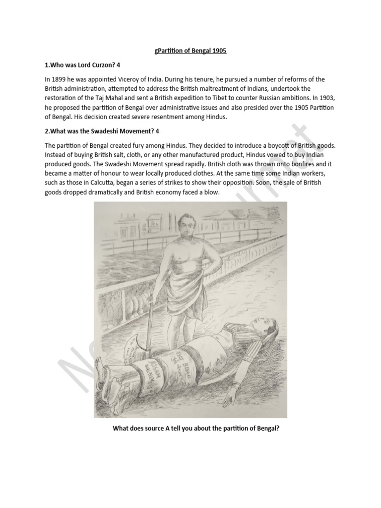 Partition of Bengal 1905 | PDF | British Raj | Partition Of India