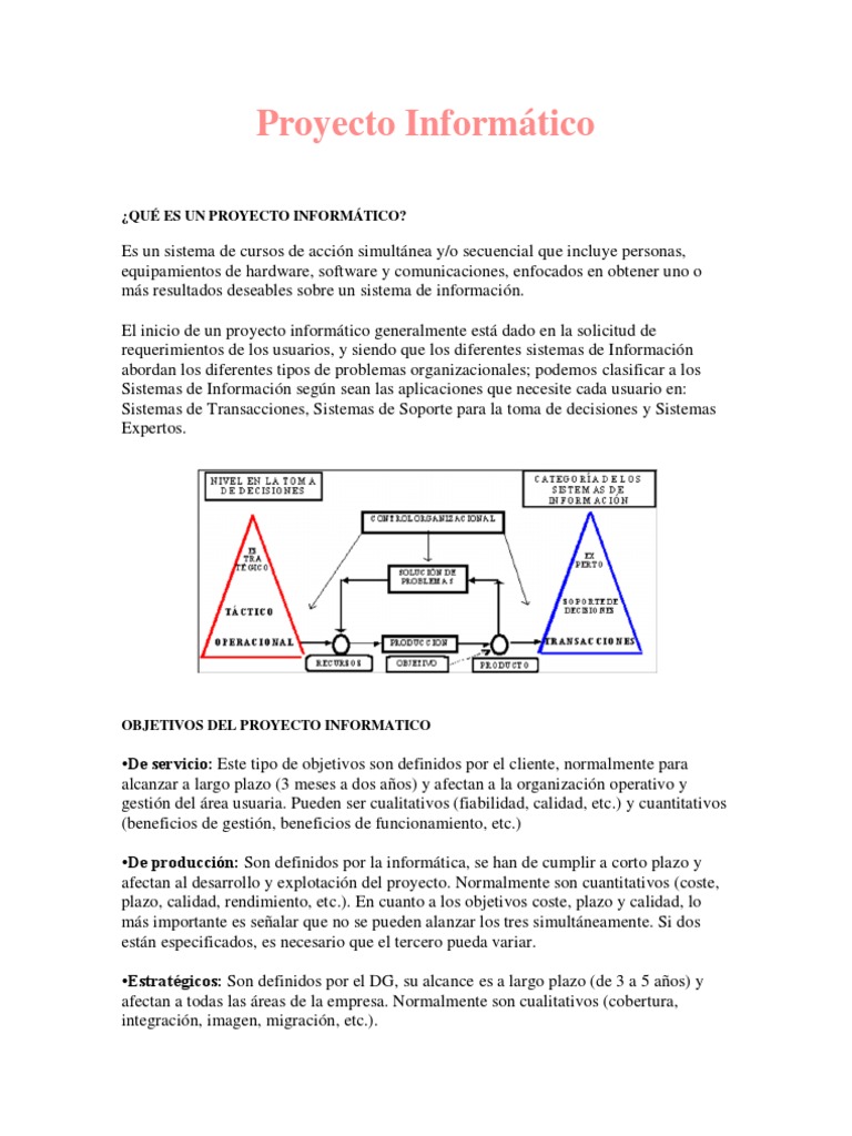 Proyecto Informático | PDF | Gestión de proyectos | Planificación