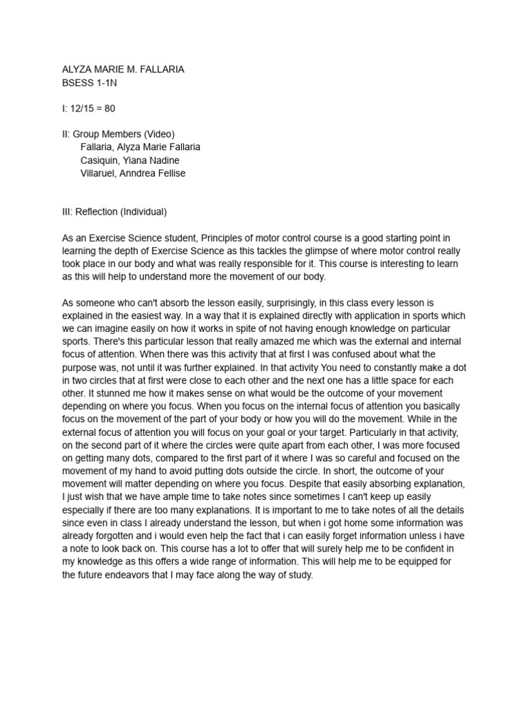 Reflection paper 1 download free pdf knowledge science