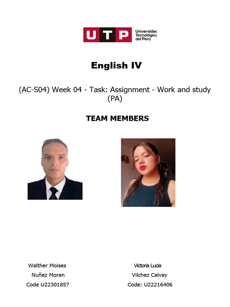 (AC-S04) Week 04 - Task Assignment - Work and Study (PA) - FINAL | PDF ...