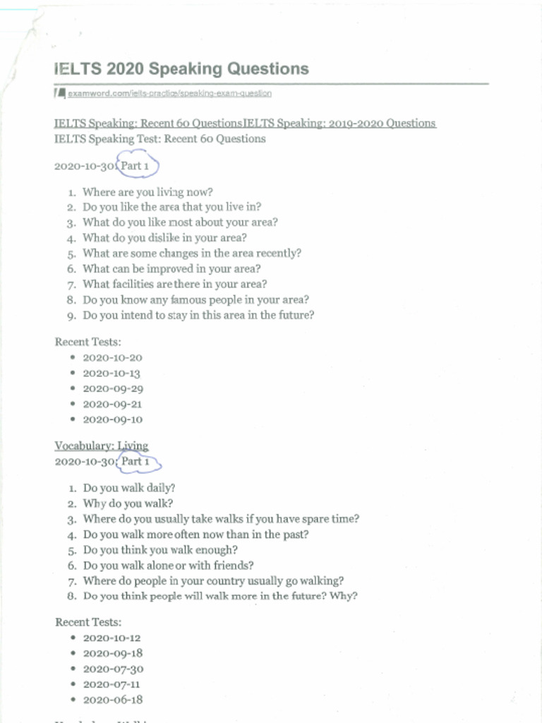 Speaking Questions | PDF