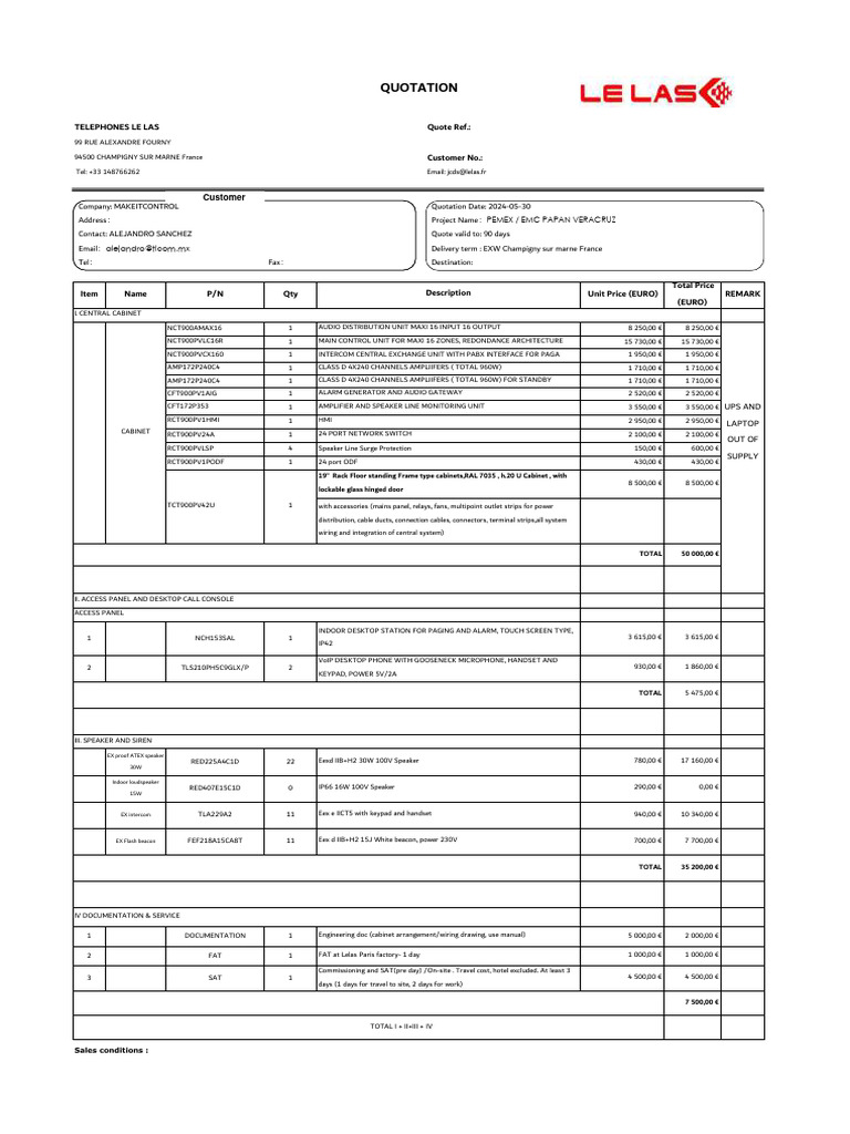 Intercom System Quotation Details | PDF | Amplifier | Telecommunications
