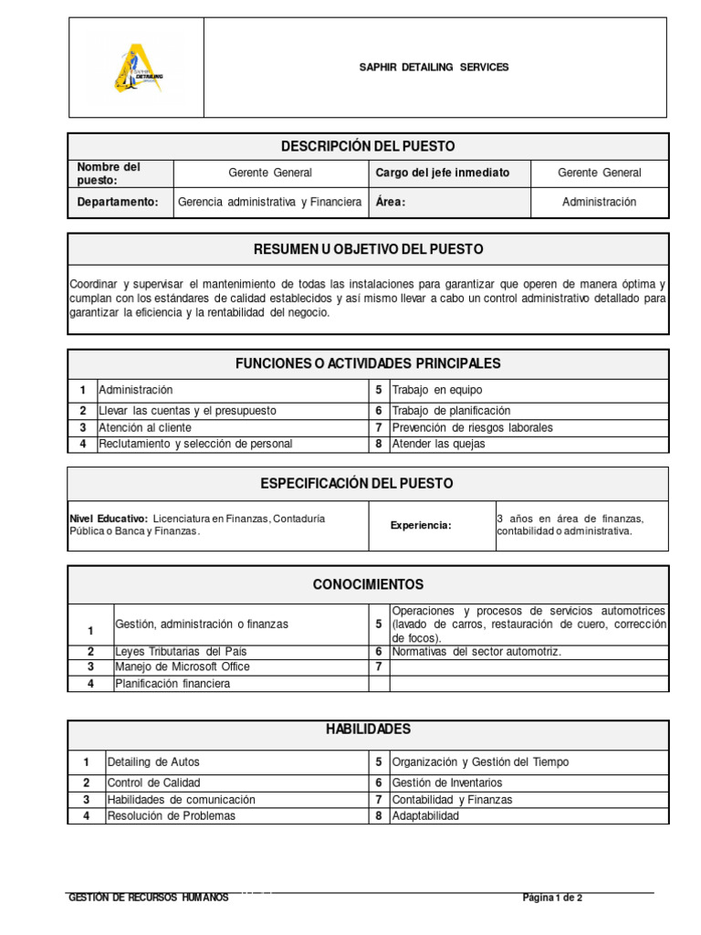 descripci-n-y-especificaci-n-de-un-puesto-pdf-gesti-n-de-recursos