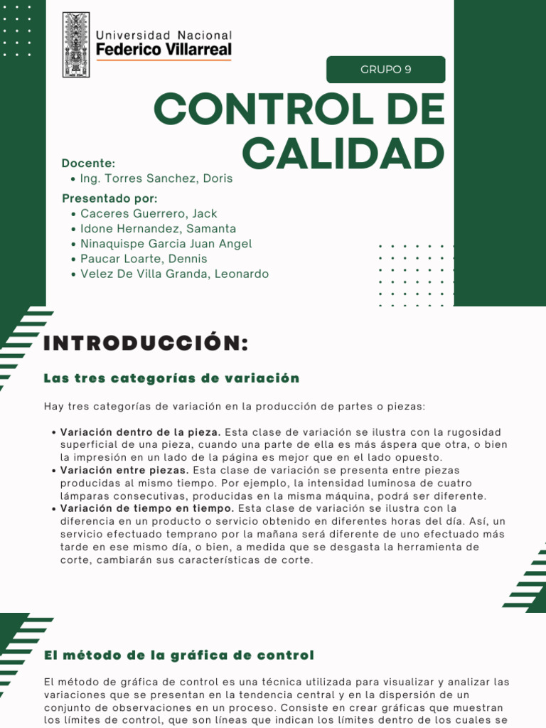 Gráficas de Control en Producción | PDF | Calidad (comercial) | Six Sigma