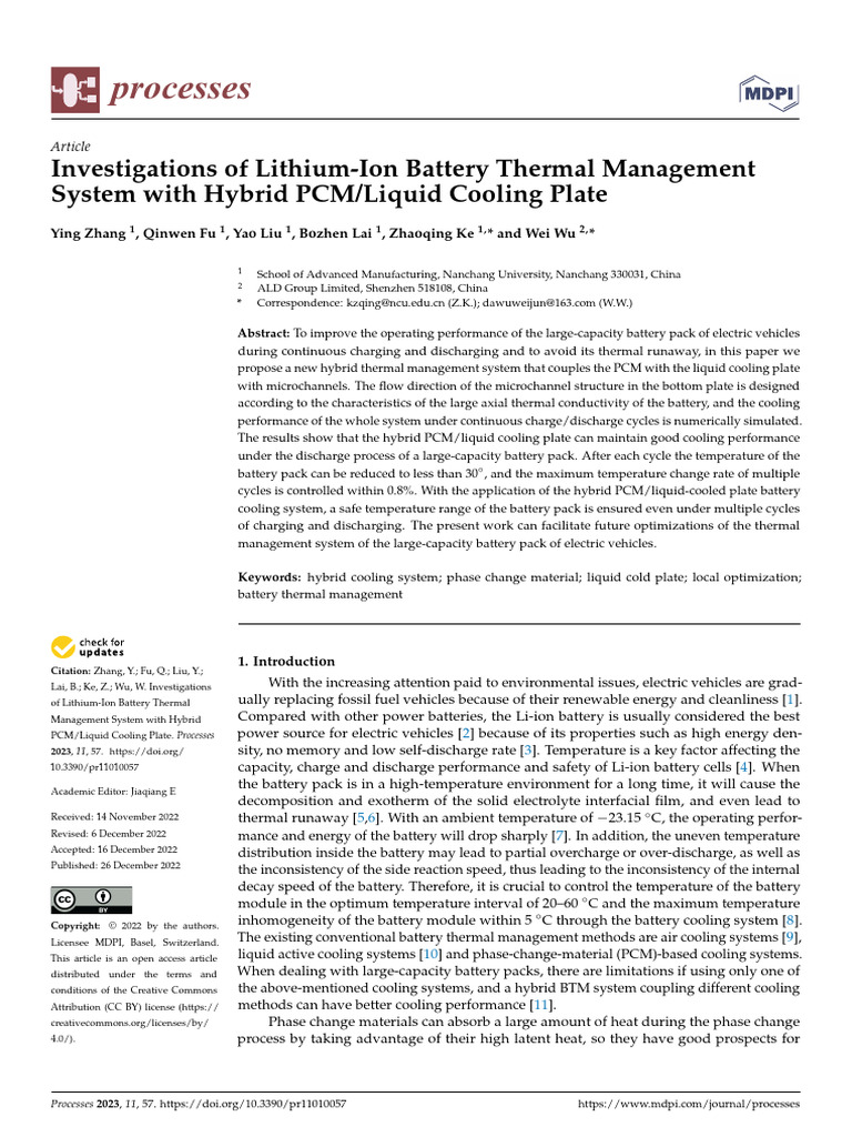 Investigations of Lithium-Ion Battery Thermal Management | PDF | Heat ...